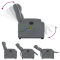 Fauteuil inclinable de massage électrique gris similicuir