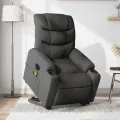 Fauteuil inclinable de massage électrique Gris foncé Tissu