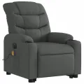 Fauteuil inclinable de massage électrique Gris foncé Tissu