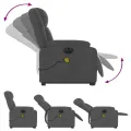 Fauteuil inclinable de massage électrique Gris foncé Tissu