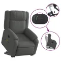 Fauteuil inclinable de massage électrique Gris foncé Tissu
