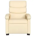 Fauteuil inclinable de massage électrique Crème Tissu
