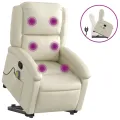 Fauteuil inclinable de massage Crème Similicuir
