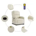 Fauteuil inclinable de massage Crème Similicuir