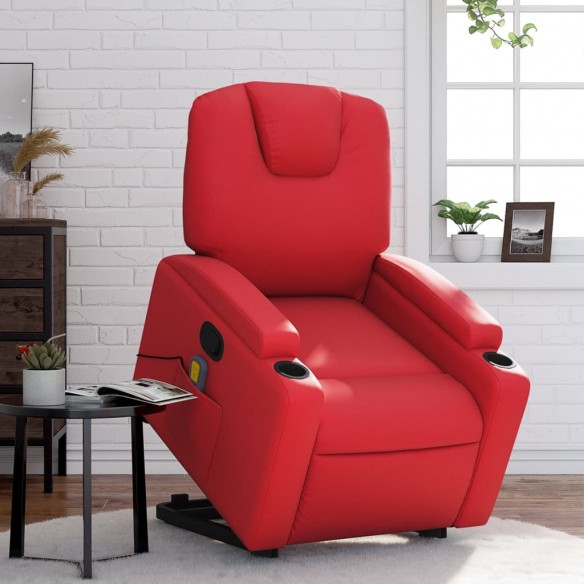 Fauteuil inclinable de massage Rouge Similicuir