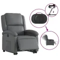 Fauteuil inclinable électrique gris similicuir