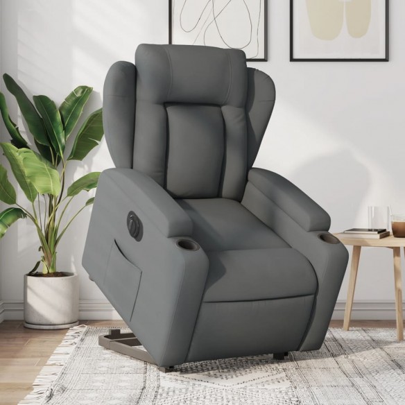 Fauteuil inclinable électrique gris foncé tissu