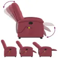 Fauteuil inclinable de massage Rouge bordeaux Tissu