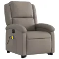 Fauteuil inclinable de massage électrique Taupe Tissu