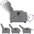 Fauteuil inclinable de massage électrique Gris clair Tissu