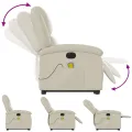 Fauteuil inclinable de massage électrique crème similicuir