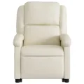 Fauteuil inclinable de massage électrique crème similicuir