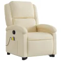 Fauteuil inclinable de massage Crème Tissu
