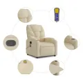 Fauteuil inclinable de massage Crème Tissu