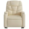 Fauteuil inclinable de massage Crème Tissu