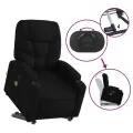 Fauteuil inclinable de massage électrique Noir Tissu
