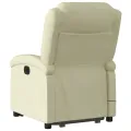Fauteuil inclinable de massage électrique crème cuir véritable