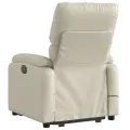 Fauteuil inclinable de massage Crème Similicuir