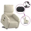Fauteuil inclinable de massage Crème Similicuir