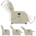 Fauteuil inclinable de massage Crème Similicuir