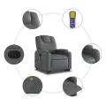 Fauteuil inclinable de massage Gris Similicuir