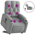 Fauteuil inclinable de massage électrique Gris clair Tissu