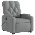 Fauteuil inclinable de massage électrique Gris clair Tissu