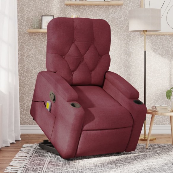 Fauteuil inclinable de massage Rouge bordeaux Tissu