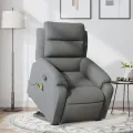 Fauteuil de massage inclinable Gris foncé Tissu
