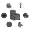 Fauteuil de massage inclinable Gris foncé Tissu