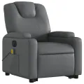 Fauteuil inclinable de massage électrique gris similicuir