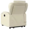 Fauteuil inclinable de massage électrique crème similicuir