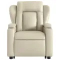 Fauteuil inclinable de massage électrique crème similicuir
