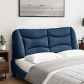 Coussin de tête de lit bleu 140 cm tissu