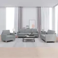 Ensemble de canapés 3 pcs avec coussins Gris clair Tissu