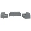 Ensemble de canapés 3 pcs avec coussins Gris clair Tissu