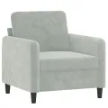 Fauteuil Gris clair 60 cm Velours