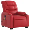 Fauteuil inclinable de massage électrique rouge similicuir