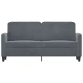 Canapé à 2 places Gris foncé 140 cm Velours