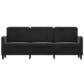 Canapé à 3 places Noir 180 cm Velours