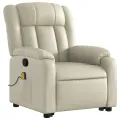 Fauteuil inclinable de massage Crème Similicuir