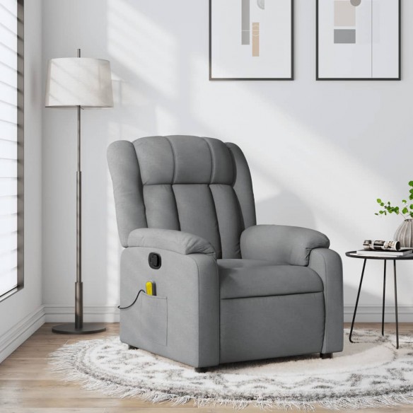 Fauteuil de massage inclinable Gris clair Tissu