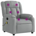 Fauteuil de massage inclinable Gris clair Tissu