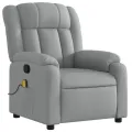 Fauteuil de massage inclinable Gris clair Tissu