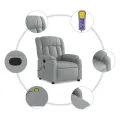 Fauteuil de massage inclinable Gris clair Tissu
