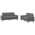 Ensemble de canapés 2 pcs gris foncé tissu