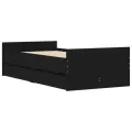 Cadre de lit avec tiroirs noir 90x200 cm