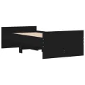 Cadre de lit avec tiroirs noir 90x200 cm