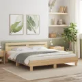 Cadre de lit avec tête de lit et LED chêne sonoma 180x200 cm