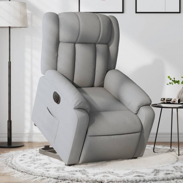 Fauteuil inclinable électrique gris clair tissu